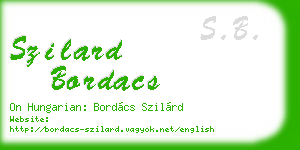 szilard bordacs business card